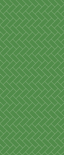 Green Diagonal Herringbone Tile Acrylic Shower Wall Panel 2440mm x 1220mm (3mm Thick) - CladdTech
