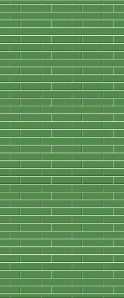 Green Brickslips Tile Acrylic Shower Wall Panel 2440mm x 1220mm (3mm Thick) - CladdTech