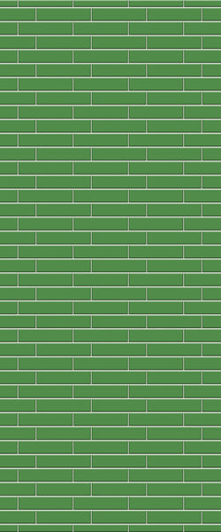 Green Brickslips Tile Acrylic Shower Wall Panel 2440mm x 1220mm (3mm Thick) - CladdTech