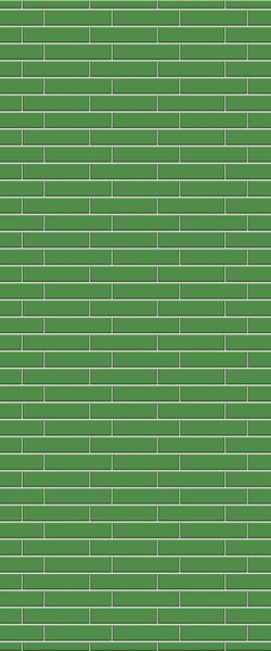 Green Brickslips Tile Acrylic Shower Wall Panel 2440mm x 1220mm (3mm Thick) - CladdTech