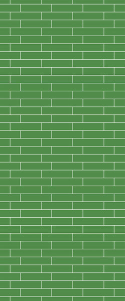 Green Brickslips Tile Acrylic Shower Wall Panel 2440mm x 1220mm (3mm Thick) - CladdTech
