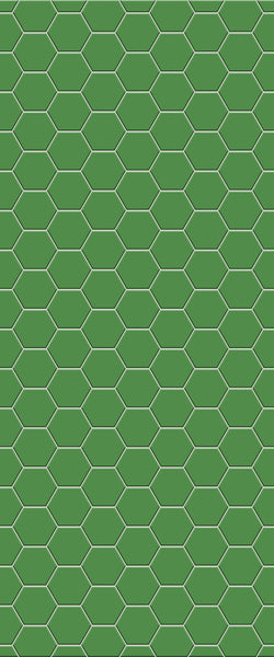 Green Hexagon Tile Acrylic Shower Wall Panel 2440mm x 1220mm (3mm Thick) - CladdTech