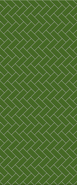 Green Diagonal Herringbone Tile Acrylic Shower Wall Panel 2440mm x 1220mm (3mm Thick) - CladdTech