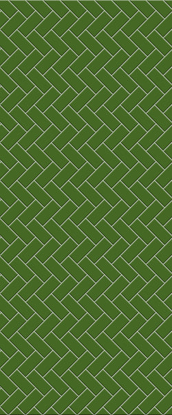 Green Diagonal Herringbone Tile Acrylic Shower Wall Panel 2440mm x 1220mm (3mm Thick) - CladdTech