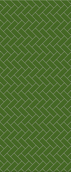 Green Diagonal Herringbone Tile Acrylic Shower Wall Panel 2440mm x 1220mm (3mm Thick) - CladdTech