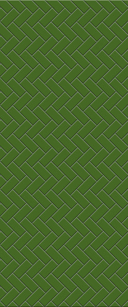 Green Diagonal Herringbone Tile Acrylic Shower Wall Panel 2440mm x 1220mm (3mm Thick) - CladdTech