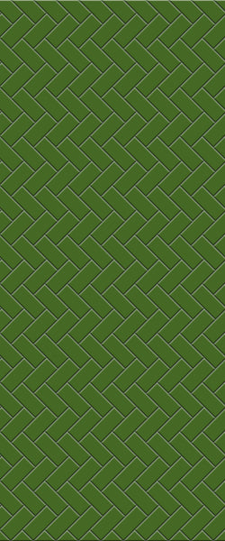 Green Diagonal Herringbone Tile Acrylic Shower Wall Panel 2440mm x 1220mm (3mm Thick) - CladdTech
