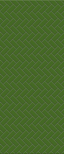 Green Diagonal Herringbone Tile Acrylic Shower Wall Panel 2440mm x 1220mm (3mm Thick) - CladdTech