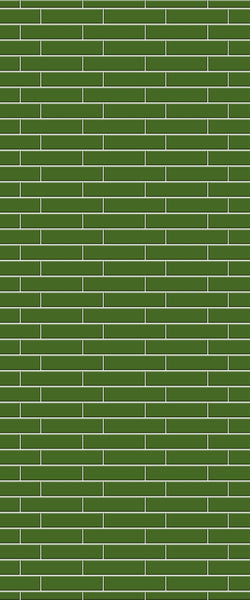 Green Brickslips Tile Acrylic Shower Wall Panel 2440mm x 1220mm (3mm Thick) - CladdTech