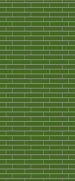 Green Brickslips Tile Acrylic Shower Wall Panel 2440mm x 1220mm (3mm Thick) - CladdTech