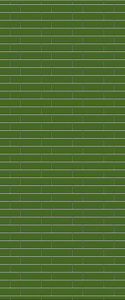 Green Brickslips Tile Acrylic Shower Wall Panel 2440mm x 1220mm (3mm Thick) - CladdTech