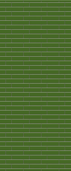 Green Brickslips Tile Acrylic Shower Wall Panel 2440mm x 1220mm (3mm Thick) - CladdTech