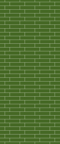 Green Brickslips Tile Acrylic Shower Wall Panel 2440mm x 1220mm (3mm Thick) - CladdTech