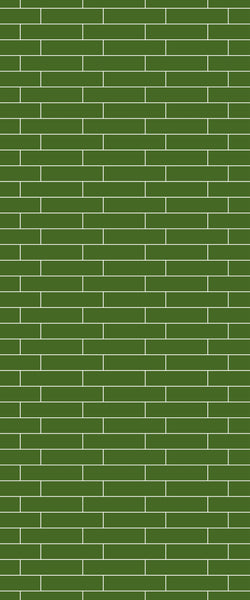 Green Brickslips Tile Acrylic Shower Wall Panel 2440mm x 1220mm (3mm Thick) - CladdTech