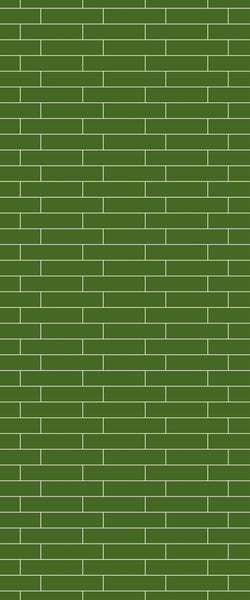 Green Brickslips Tile Acrylic Shower Wall Panel 2440mm x 1220mm (3mm Thick) - CladdTech