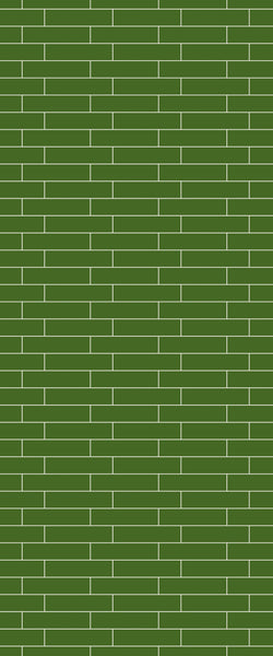 Green Brickslips Tile Acrylic Shower Wall Panel 2440mm x 1220mm (3mm Thick) - CladdTech