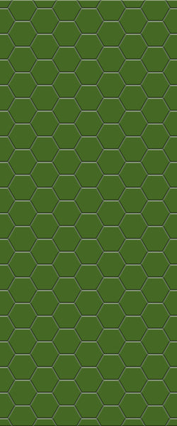 Green Hexagon Tile Acrylic Shower Wall Panel 2440mm x 1220mm (3mm Thick) - CladdTech