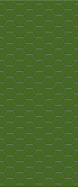Green Hexagon Tile Acrylic Shower Wall Panel 2440mm x 1220mm (3mm Thick) - CladdTech