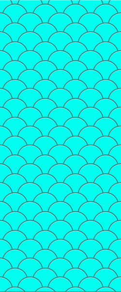 Blue Fishscales Acrylic Shower Wall Panel 2440mm x 1220mm (3mm Thick) - CladdTech