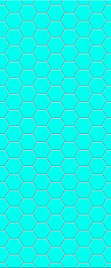 Blue Hexagons Acrylic Shower Wall Panel 2440mm x 1220mm (3mm Thick) - CladdTech