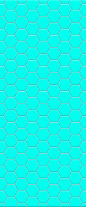 Blue Hexagons Acrylic Shower Wall Panel 2440mm x 1220mm (3mm Thick) - CladdTech