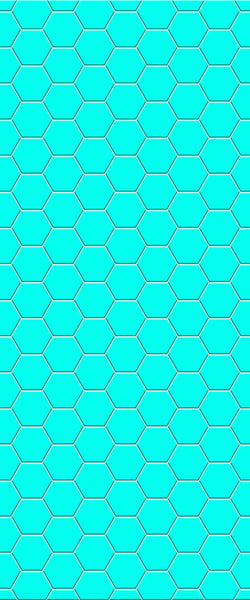 Blue Hexagons Acrylic Shower Wall Panel 2440mm x 1220mm (3mm Thick) - CladdTech