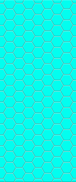 Blue Hexagons Acrylic Shower Wall Panel 2440mm x 1220mm (3mm Thick) - CladdTech