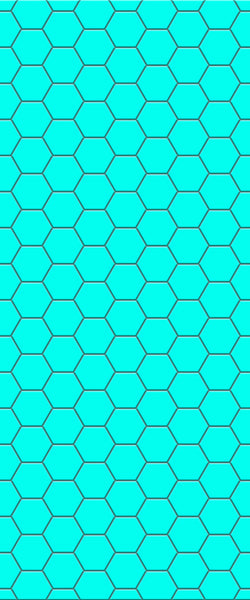 Blue Hexagons Acrylic Shower Wall Panel 2440mm x 1220mm (3mm Thick) - CladdTech
