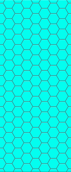 Blue Hexagons Acrylic Shower Wall Panel 2440mm x 1220mm (3mm Thick) - CladdTech