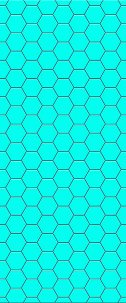 Blue Hexagons Acrylic Shower Wall Panel 2440mm x 1220mm (3mm Thick) - CladdTech