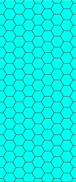 Blue Hexagons Acrylic Shower Wall Panel 2440mm x 1220mm (3mm Thick) - CladdTech