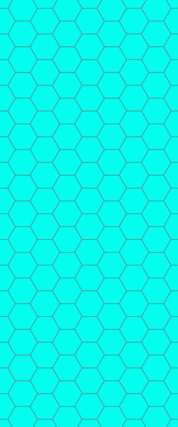 Blue Hexagons Acrylic Shower Wall Panel 2440mm x 1220mm (3mm Thick) - CladdTech