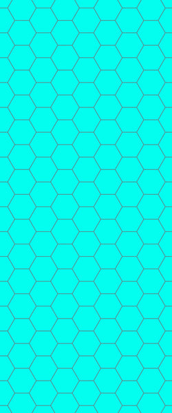 Blue Hexagons Acrylic Shower Wall Panel 2440mm x 1220mm (3mm Thick) - CladdTech