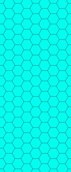 Blue Hexagons Acrylic Shower Wall Panel 2440mm x 1220mm (3mm Thick) - CladdTech
