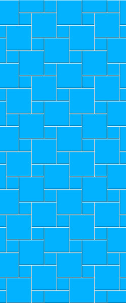 Blue Pin Wheel Tile Acrylic Shower Wall Panel 2440mm x 1220mm (3mm Thick) - CladdTech
