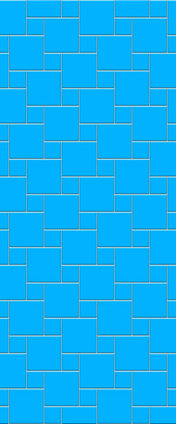 Blue Pin Wheel Tile Acrylic Shower Wall Panel 2440mm x 1220mm (3mm Thick) - CladdTech