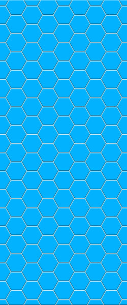 Blue Hexagons Acrylic Shower Wall Panel 2440mm x 1220mm (3mm Thick) - CladdTech