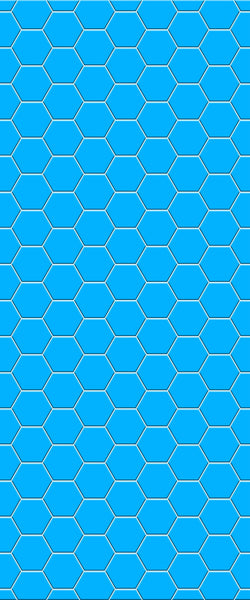 Blue Hexagons Acrylic Shower Wall Panel 2440mm x 1220mm (3mm Thick) - CladdTech