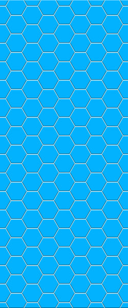 Blue Hexagons Acrylic Shower Wall Panel 2440mm x 1220mm (3mm Thick) - CladdTech