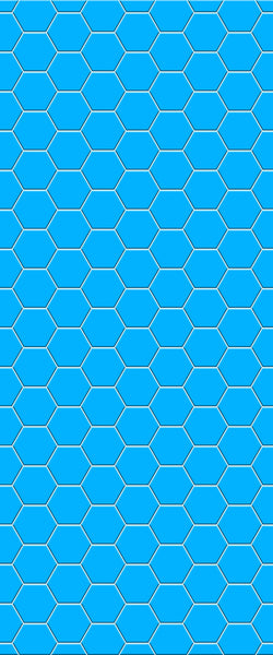 Blue Hexagons Acrylic Shower Wall Panel 2440mm x 1220mm (3mm Thick) - CladdTech