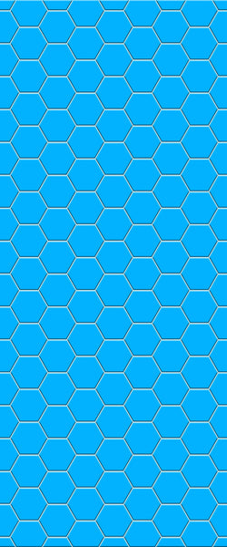 Blue Hexagons Acrylic Shower Wall Panel 2440mm x 1220mm (3mm Thick) - CladdTech