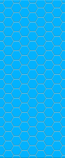 Blue Hexagons Acrylic Shower Wall Panel 2440mm x 1220mm (3mm Thick) - CladdTech