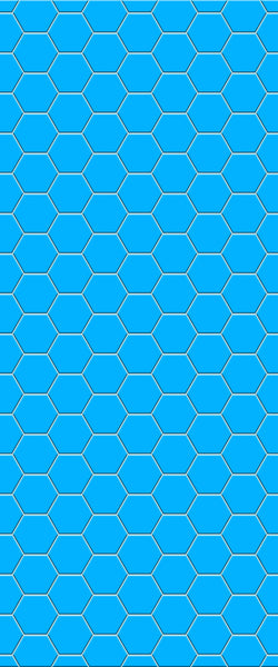 Blue Hexagons Acrylic Shower Wall Panel 2440mm x 1220mm (3mm Thick) - CladdTech