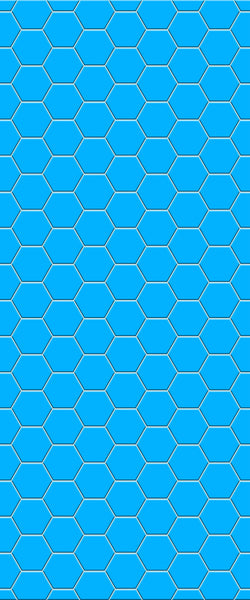 Blue Hexagons Acrylic Shower Wall Panel 2440mm x 1220mm (3mm Thick) - CladdTech