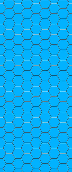 Blue Hexagons Acrylic Shower Wall Panel 2440mm x 1220mm (3mm Thick) - CladdTech