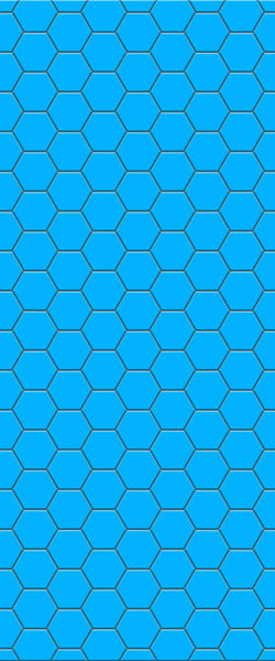 Blue Hexagons Acrylic Shower Wall Panel 2440mm x 1220mm (3mm Thick) - CladdTech