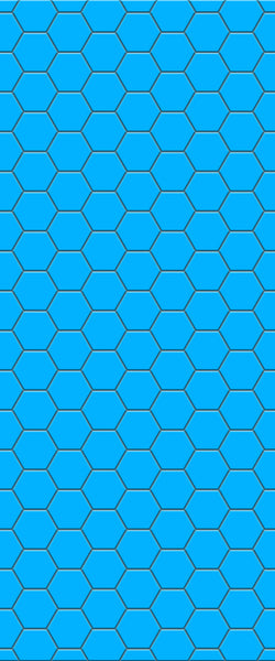 Blue Hexagons Acrylic Shower Wall Panel 2440mm x 1220mm (3mm Thick) - CladdTech