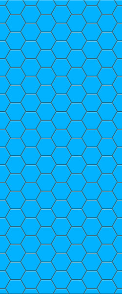 Blue Hexagons Acrylic Shower Wall Panel 2440mm x 1220mm (3mm Thick) - CladdTech