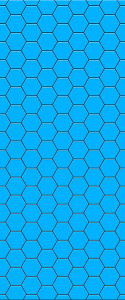 Blue Hexagons Acrylic Shower Wall Panel 2440mm x 1220mm (3mm Thick) - CladdTech