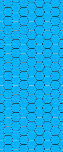 Blue Hexagons Acrylic Shower Wall Panel 2440mm x 1220mm (3mm Thick) - CladdTech